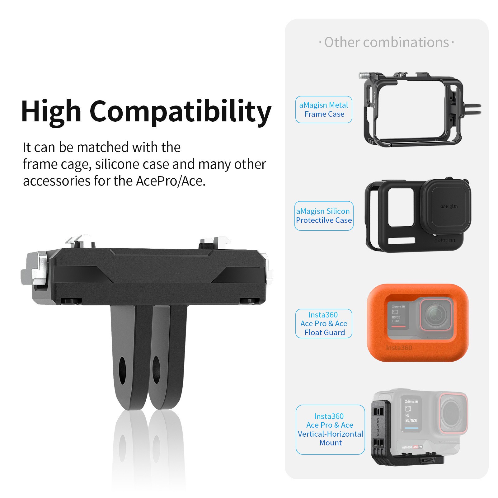 Magnetic Quick Release Base ABS Camera Base For Insta360 Ace Pro/Ace Camera