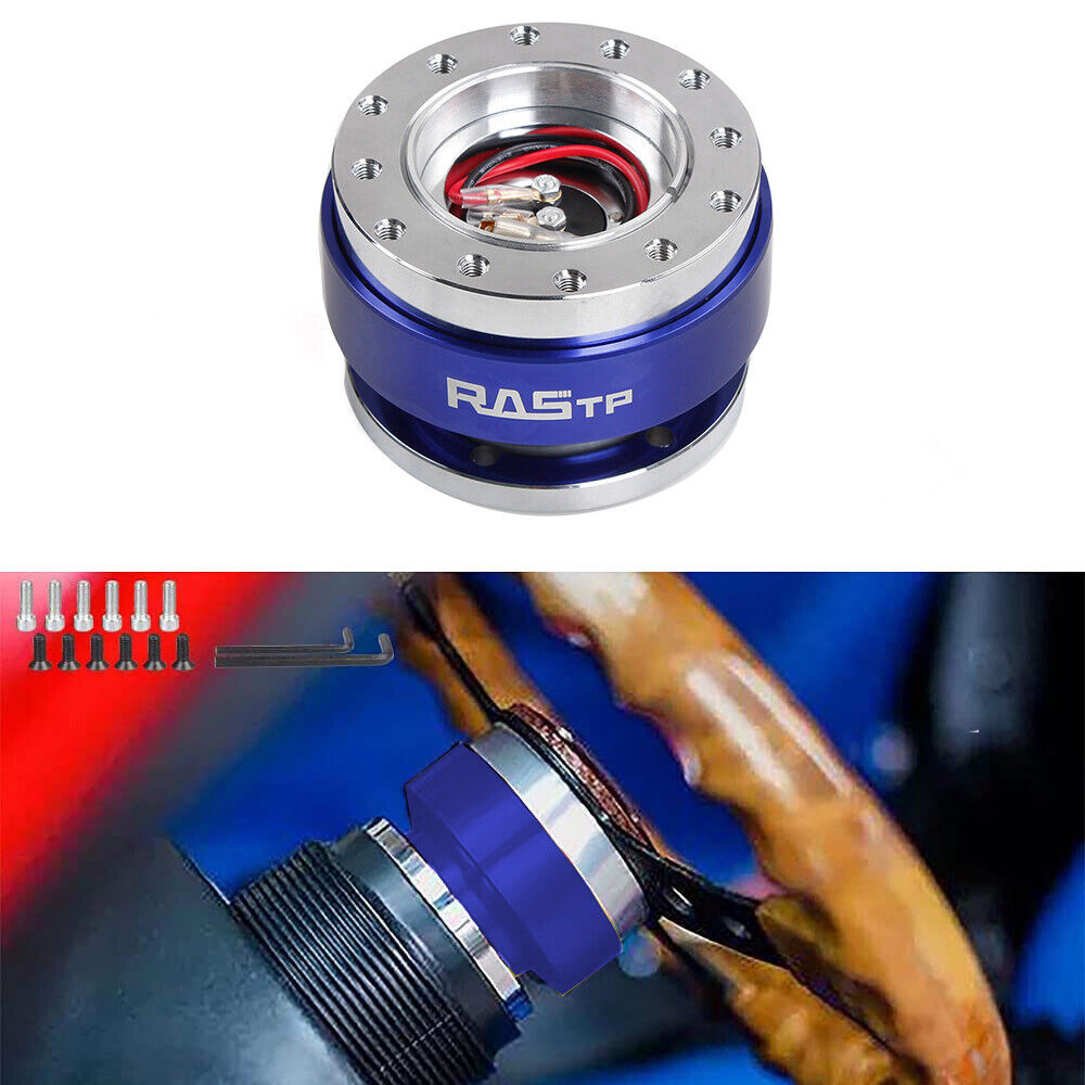 14"Blue Steering Wheel+Quick Release+Hub Adapter 174H For Ford Mustang 1984-2004