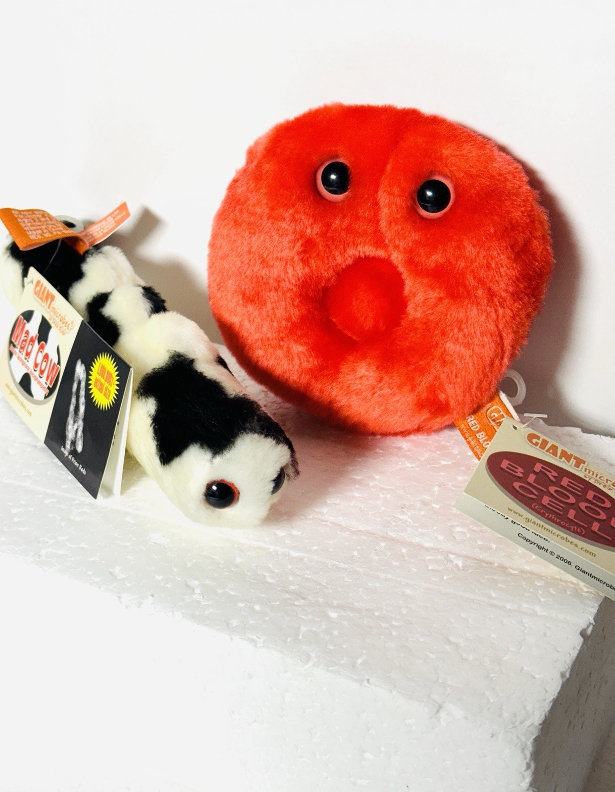 Giant Microbes Plush Mad Cow Bovine Spongiform Encephalopathy + Red Blood Cell