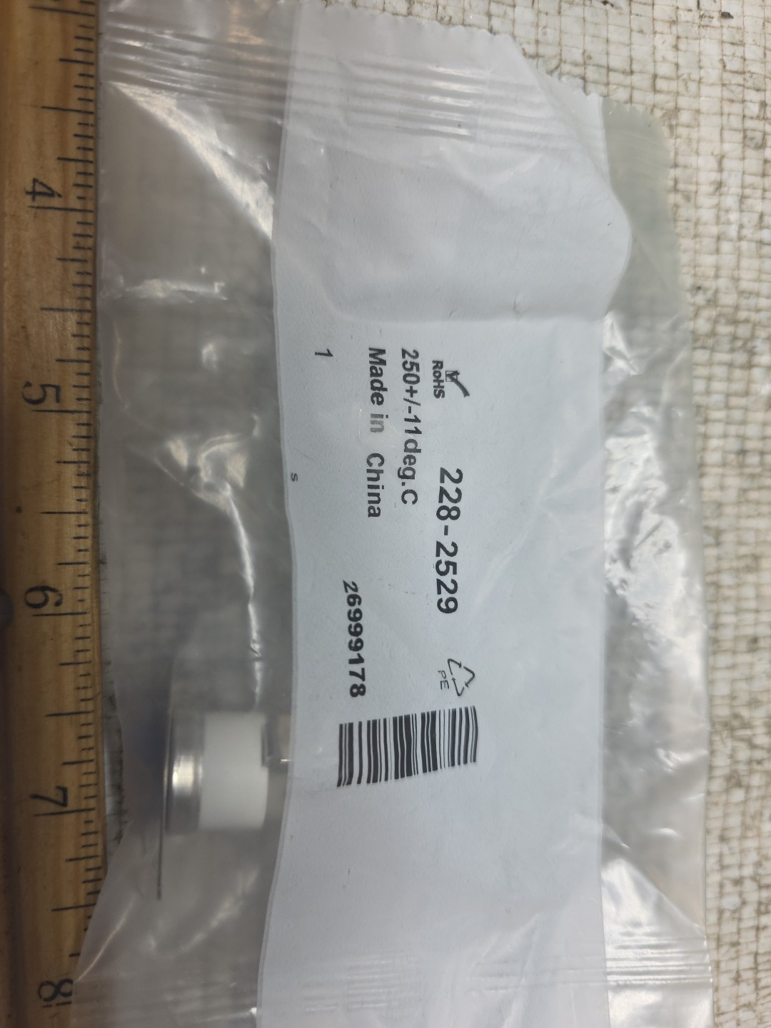 Rohs Thermostat Bimetal 250+/-11 Deg. C PART # 228-2529 SEALED BAG