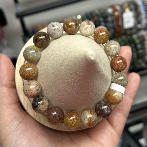 handcrafted beaded bracelet, thousand layer quartz, multicolor round, adjustable