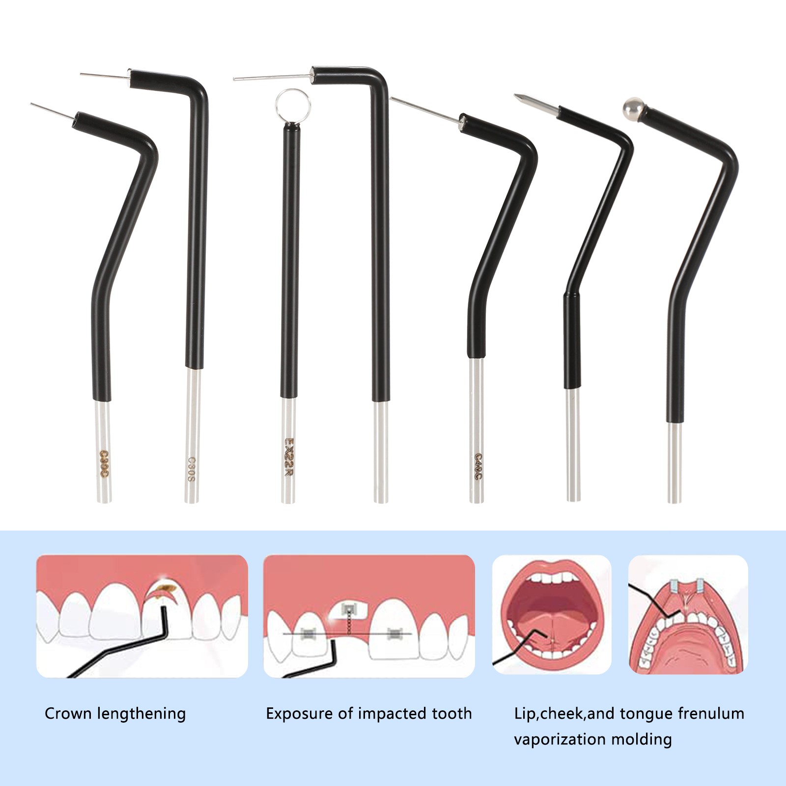 New 7 Pieces Dental Electrodes Tips For Electrosurgery Electrode dk
