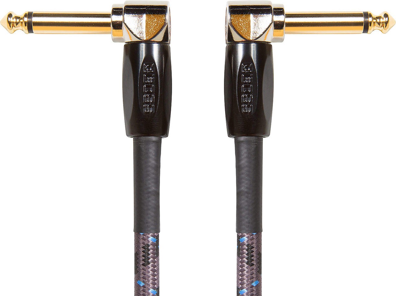 Boss Effect Patch Cable Right-angle 1/4-inch Connectors, 6-inch