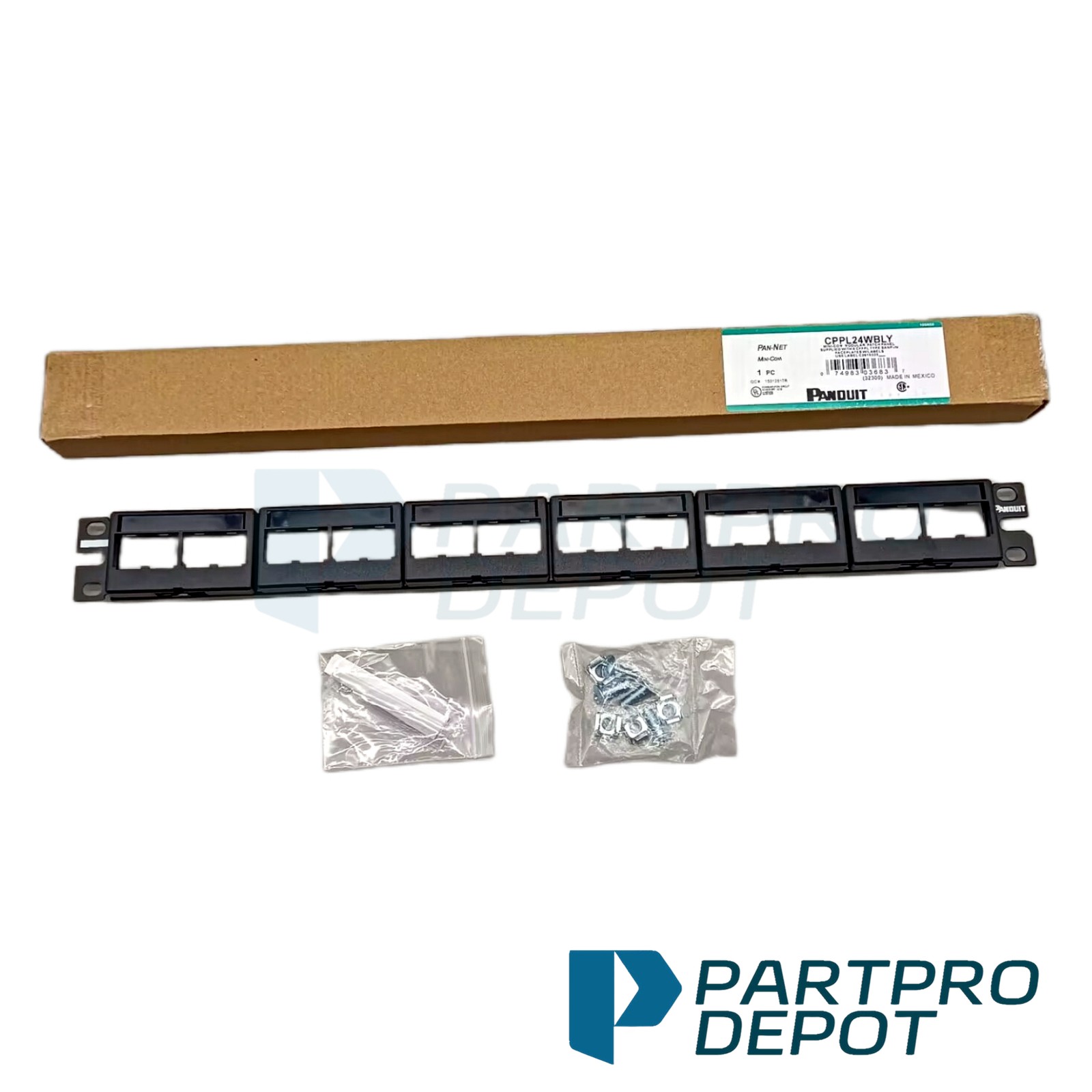 New For Panduit CPPL24WBLY MINI-COM MODULAR PATCH PANEL 24 PORT