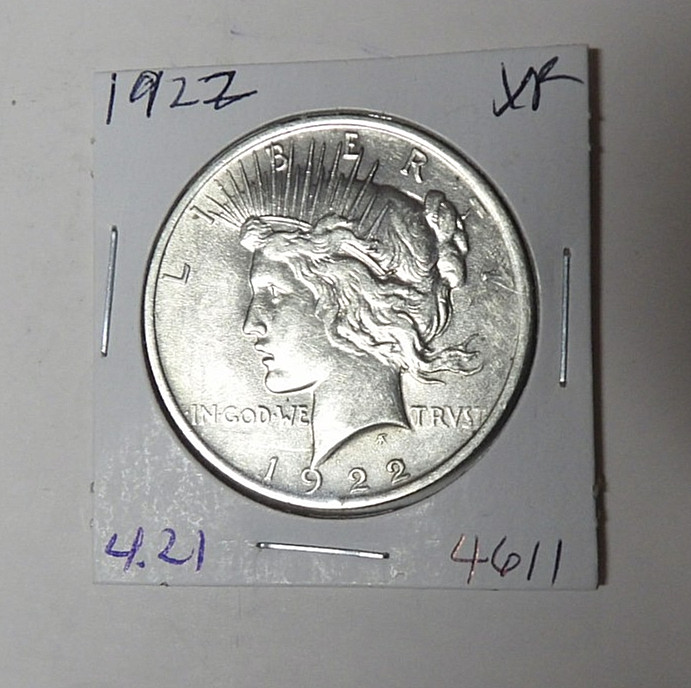1922-P Peace Silver Dollar XF Cleaned Philadelphia Mint (4.21)