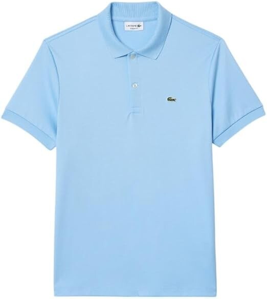 Lacoste Mens Short Sleeve Pima Jersey Interlock Regular Fit Polo, Overlook Blue