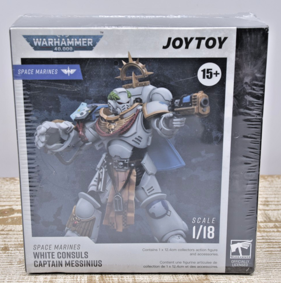 1/18 JOYTOY X Warhammer 40k Space Marines White Consuls Captain Messinius Figure