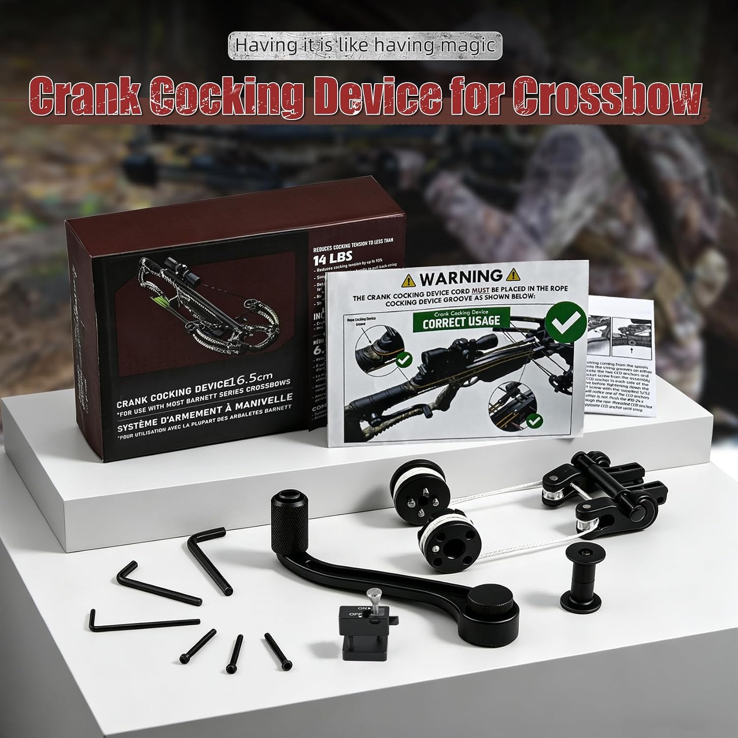 Upgraded BAR20020 Crank Cocking Device for Crossbow, Compatible with Barnett Cro