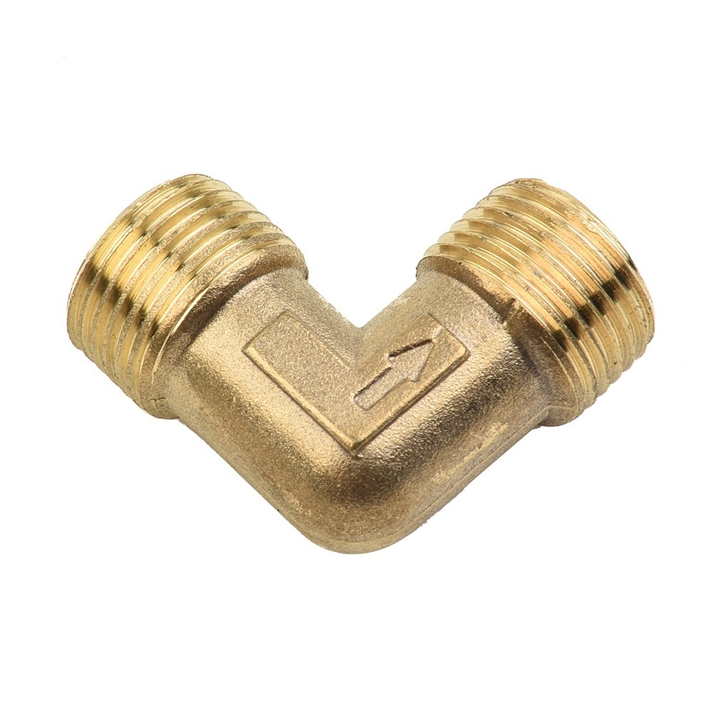 Air Compressor Fittings Brass 16.5mm Male Thread Check Valve Elbow Coupler
