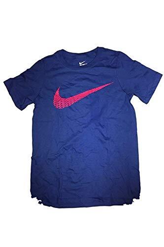 Nike Boy's Swoosh Graphic Tee Shirt Blue Pink Sz S 902429-480