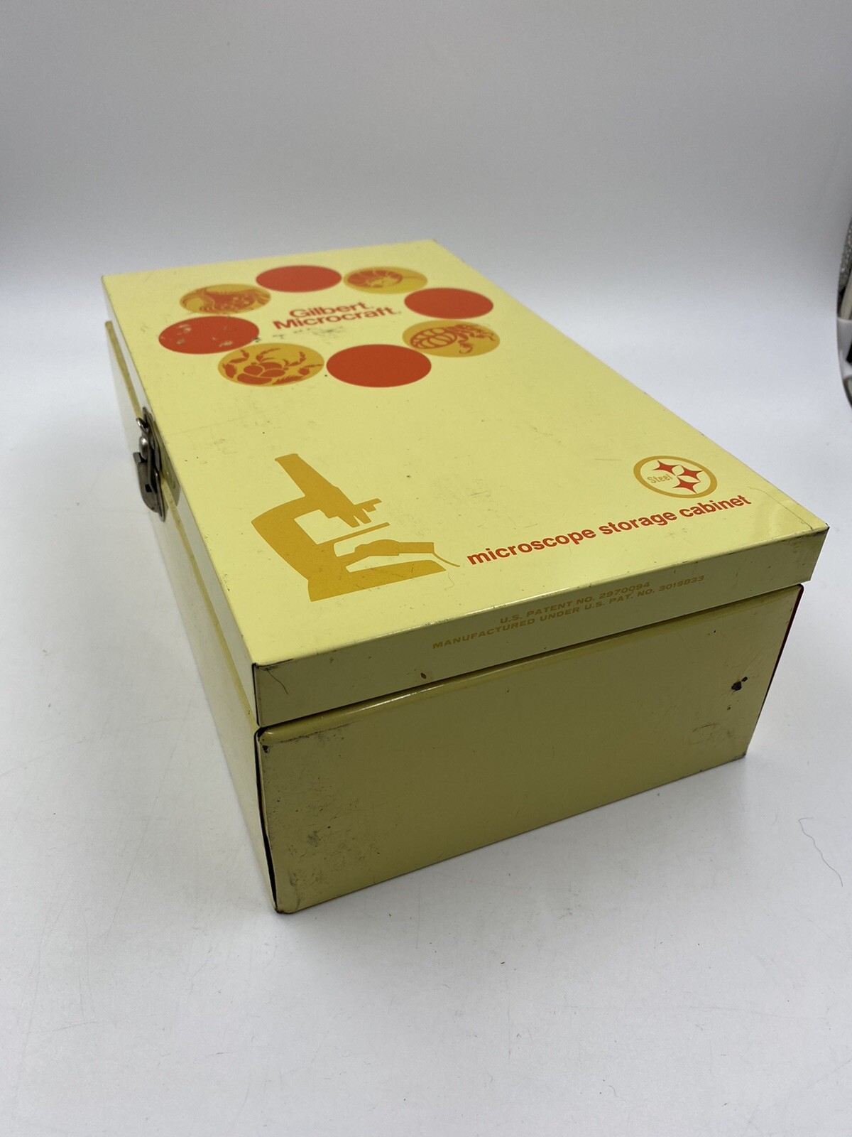 Vintage 1972 Gilbert Microcraft Microscope W/ Metal Case M8349