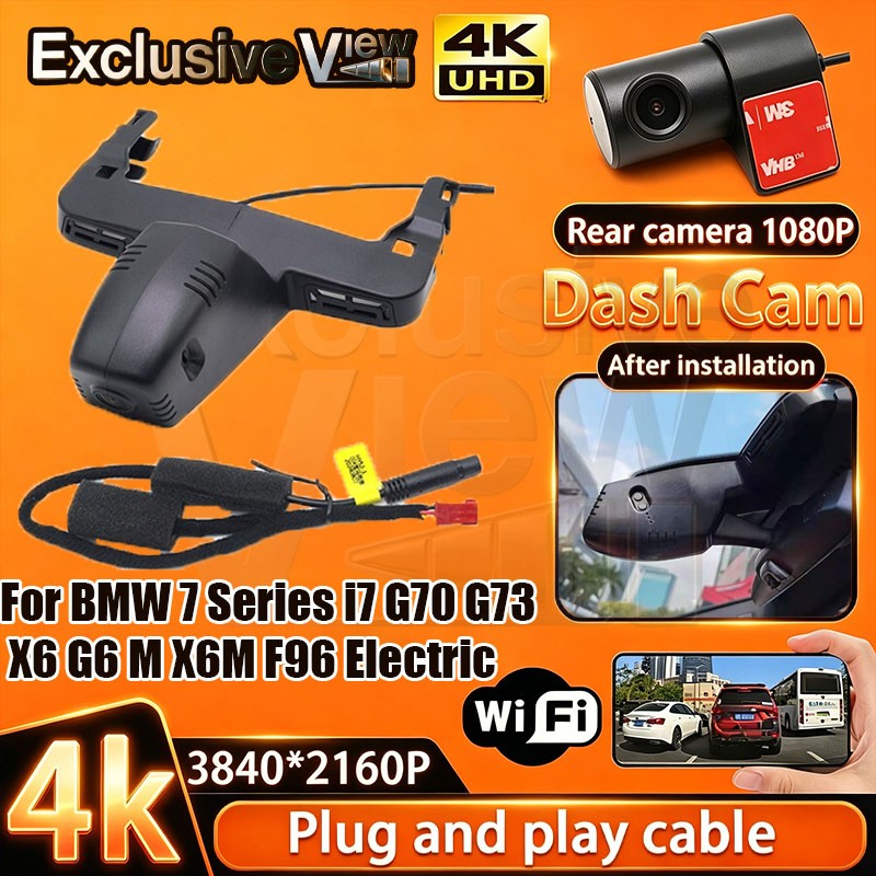 4K Wifi DVR Dash Cam Camera for BMW 7 Series i7 G70 G73 X6 G6 M X6M F96 Electric