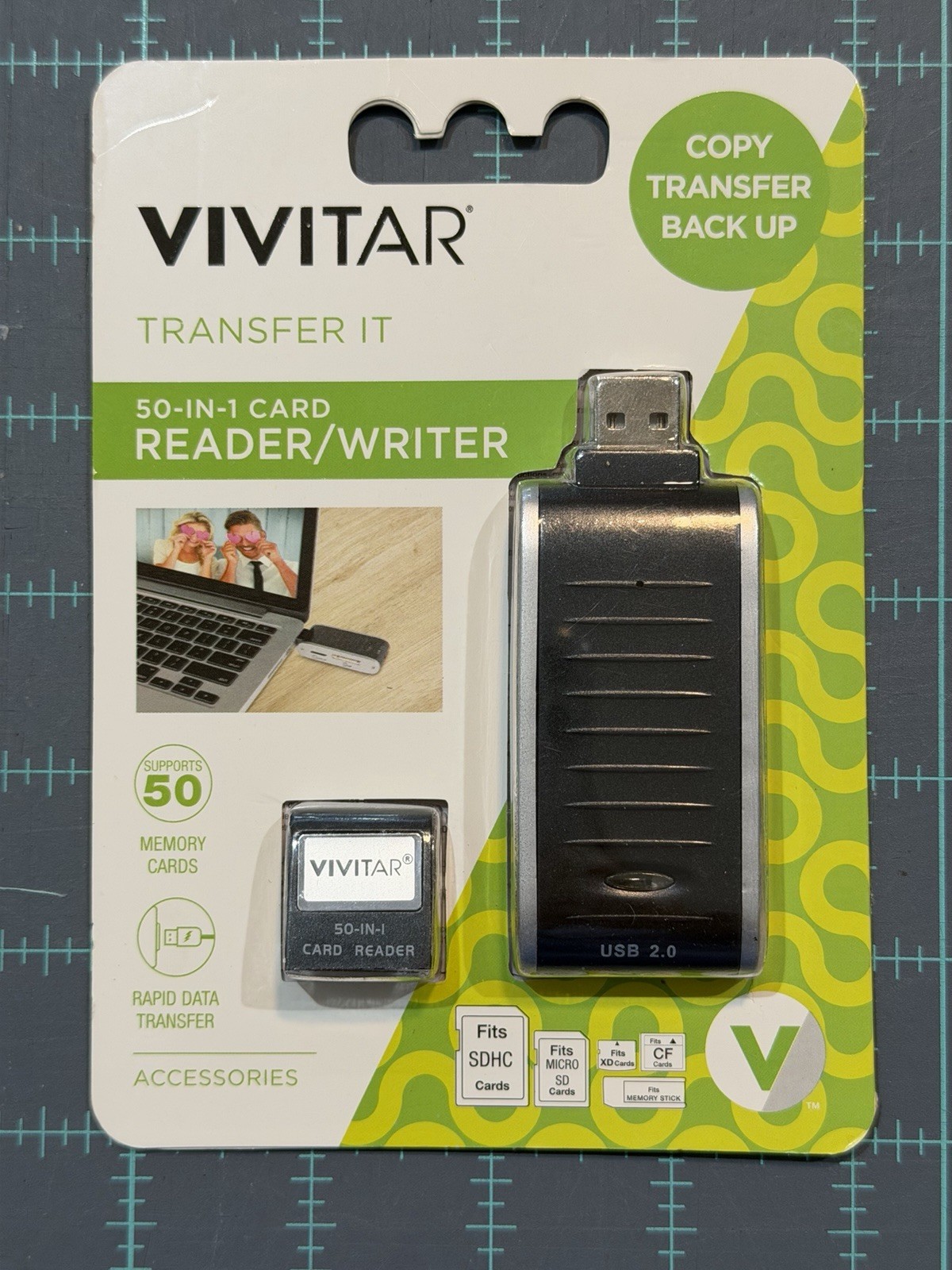Lot of 5 VIVITAR 50-IN- 1 CARD READER/WRITER VIV-RW-5000-BLK  NEW SEALED