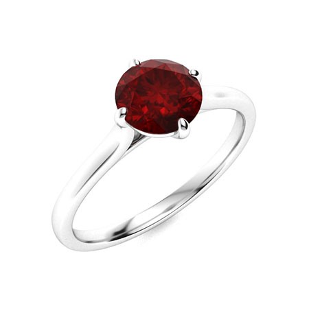 925 Silver Garnet Gemstone Handcrafted Unique Solitaire Ring Jewelry