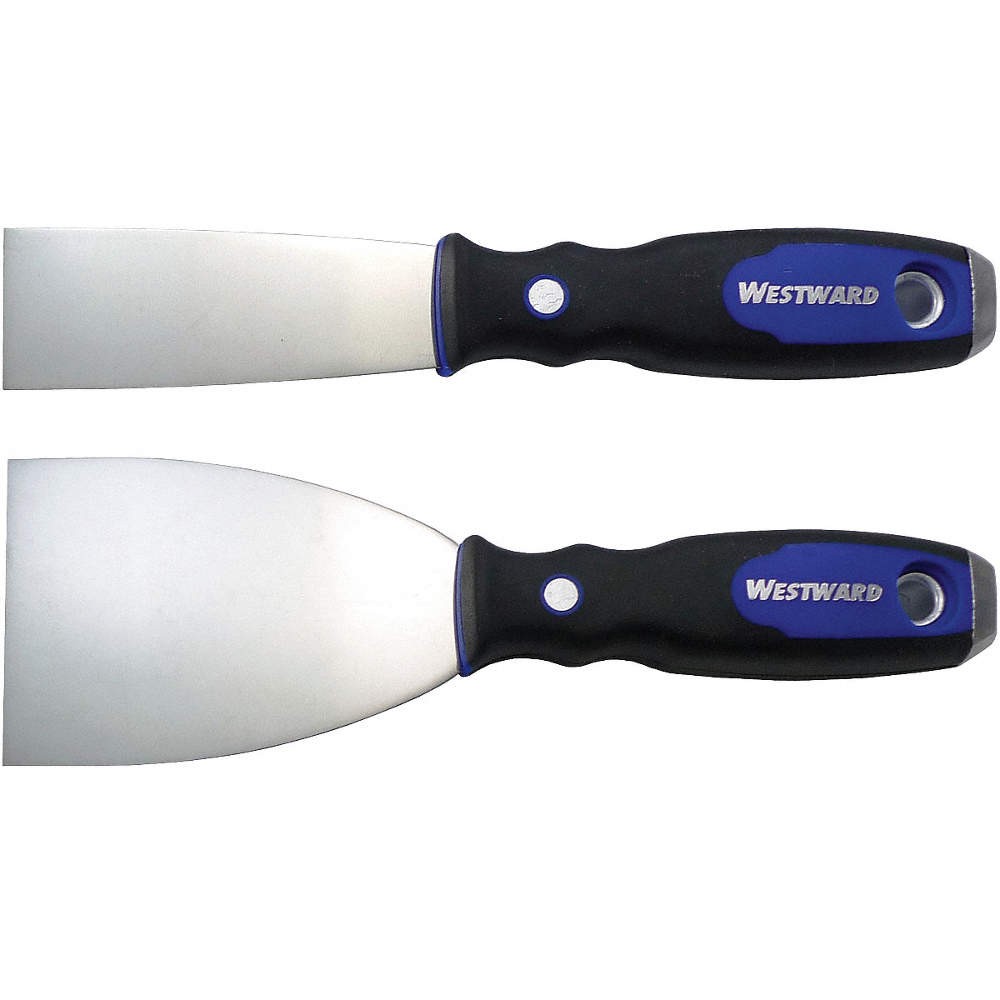 WESTWARD 46A915 Putty Knife Set,Straight,1 1/2"W,3"W 46A915