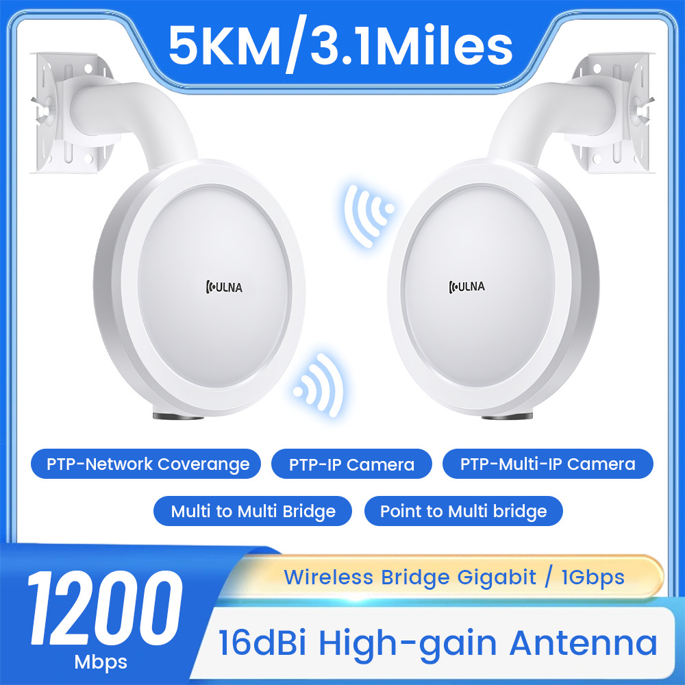 Gigabit Wireless Bridge with Mounts 5KM Point to Point/Multipoint Ethernet Bridg
