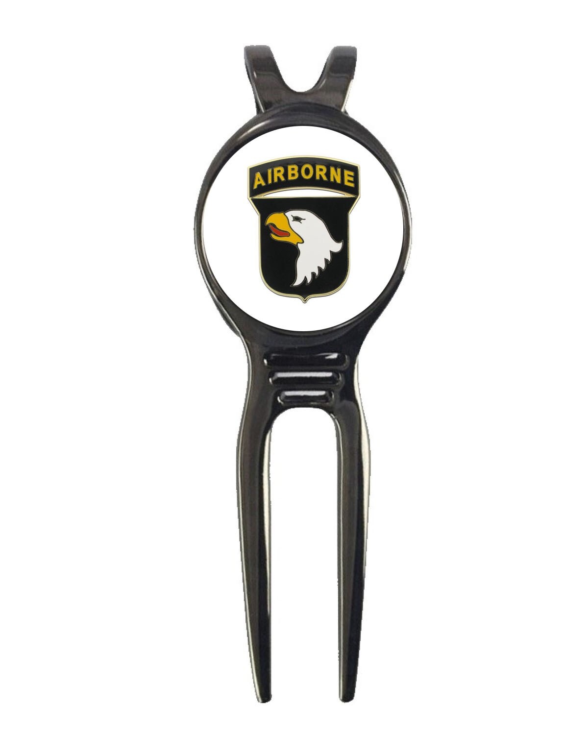 101st Airborne Division US Army  Golf Ball Marker + Black Gunmetal Divot Tool
