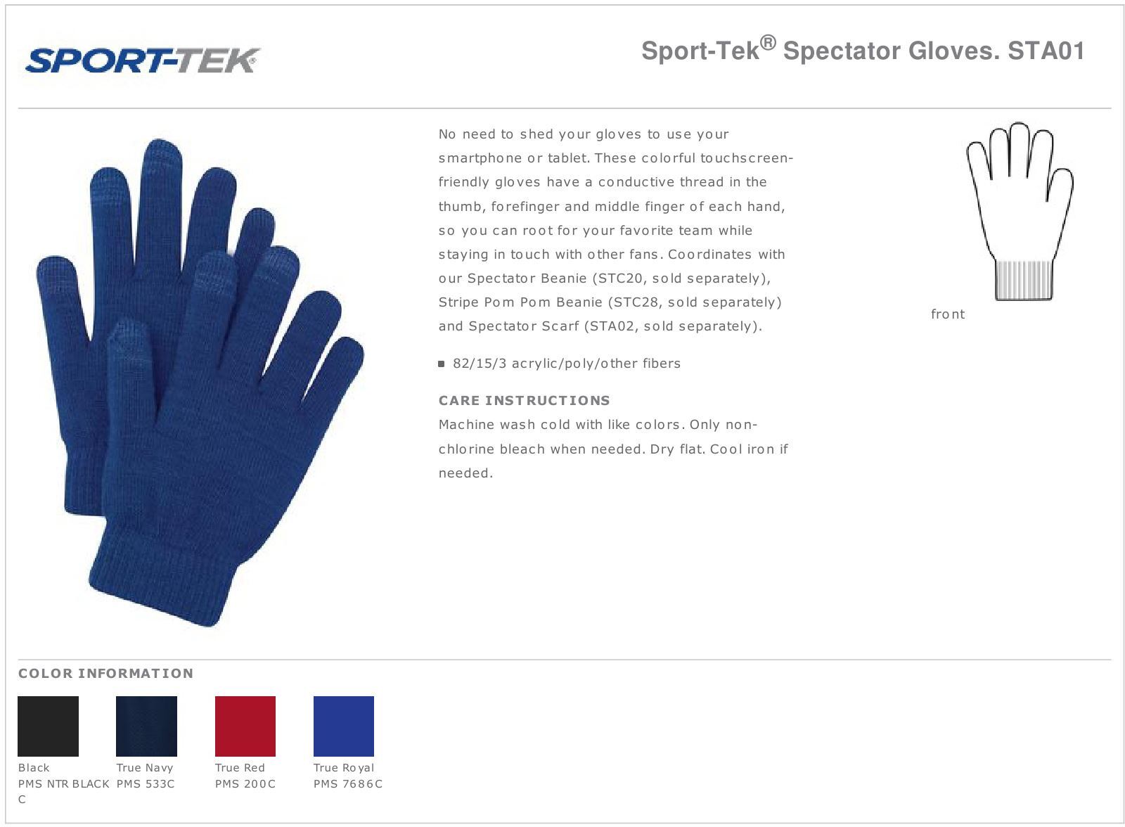 Sport-Tek Touchscreen Friendly Spectator Gloves STA01
