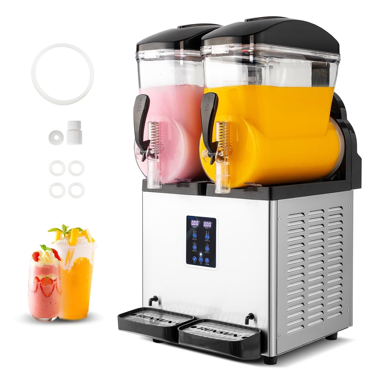 30L Commercial Slush Machine Margarita Slushy Maker 2x4 Gal Frozen Drink Machine
