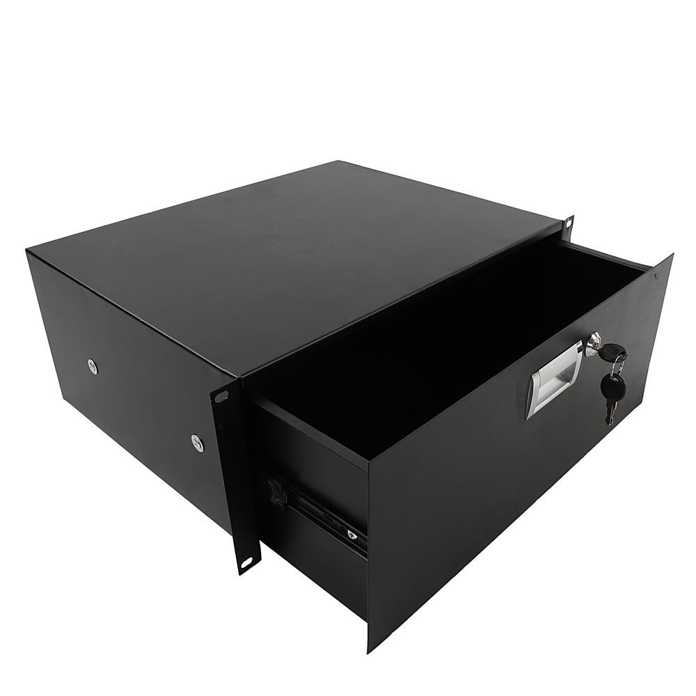 Glarry Rack Mount DJ 19" Rack Road Case Equipment Deep Drawer Locking 4U