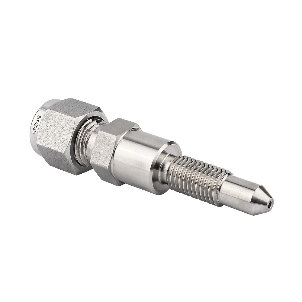 FITOK 316SS DP Transmitter Calibration Adapter 1/4in OD ×5/16-24 Straight Thread