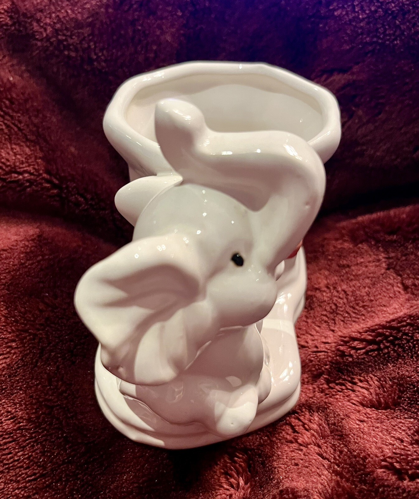 Glazed ceramic elephant planter