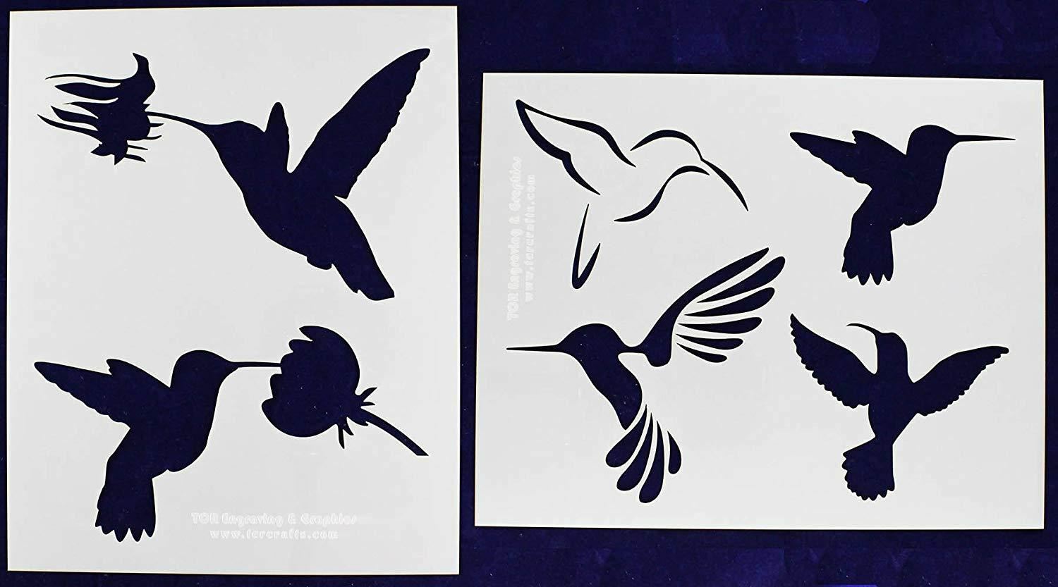 Hummingbird Stencils - 2 pc Stencil set 8x10 14 Mil Mylar