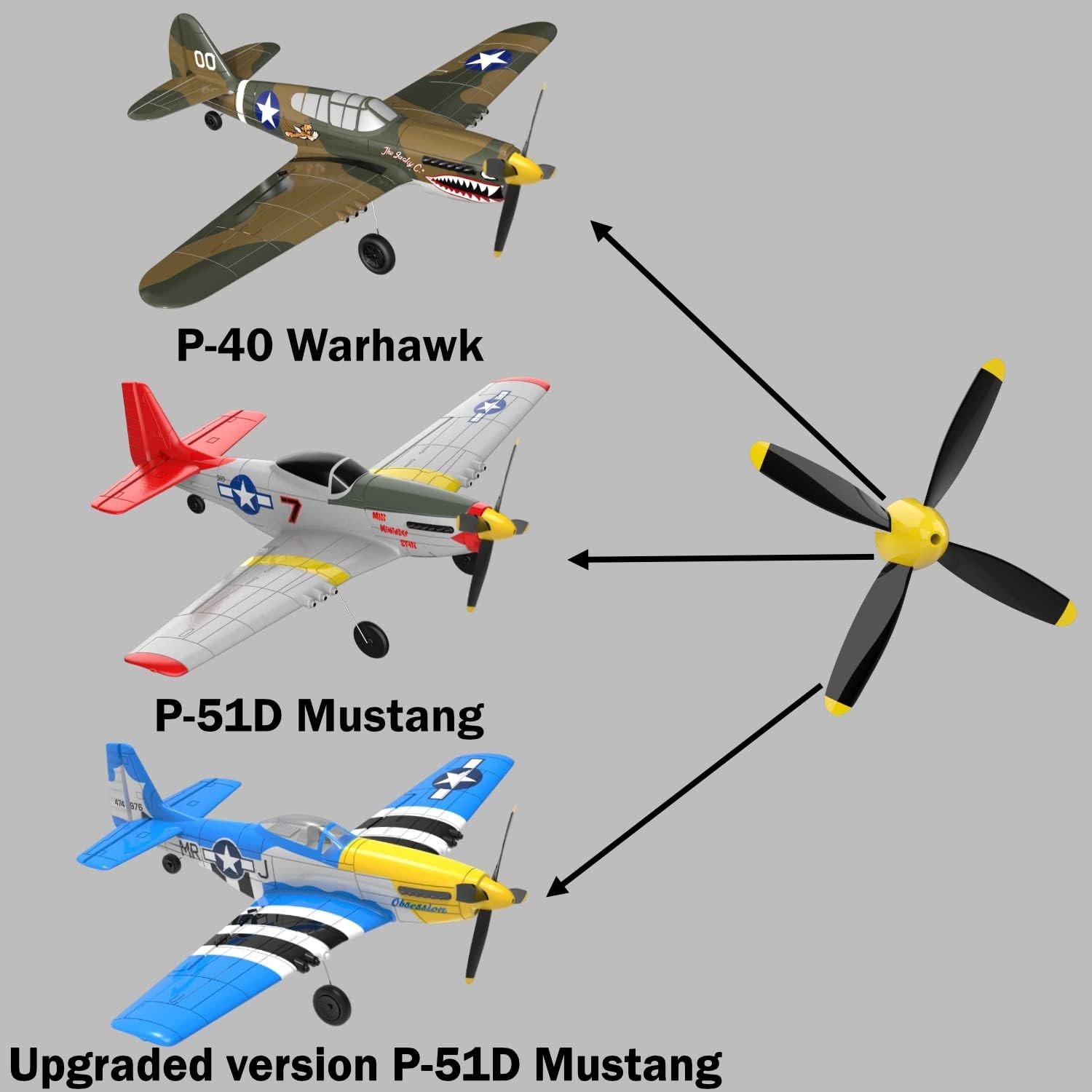 LEAMBE 3 Sets of 4-Blade Propeller Spare RC Plane Propellers Compatible with...