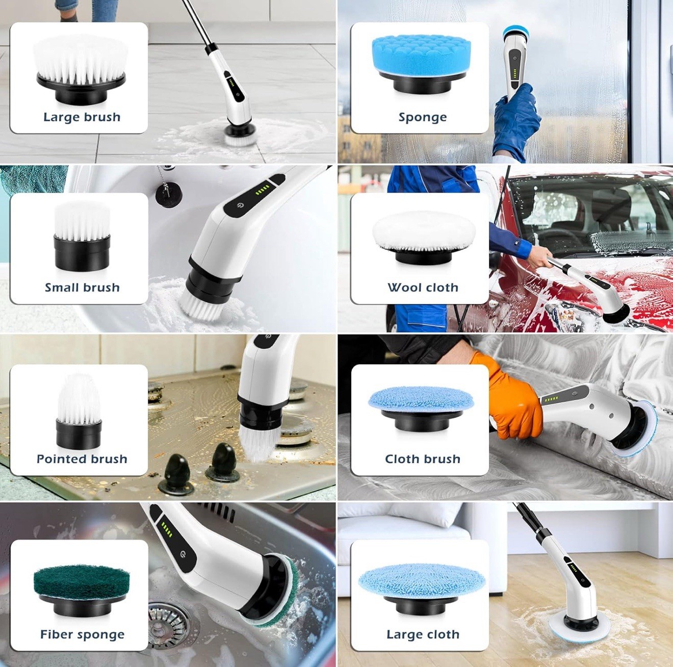 Electric Spin Scrubber, Cordless Cleaning Brush Scrubber for Home