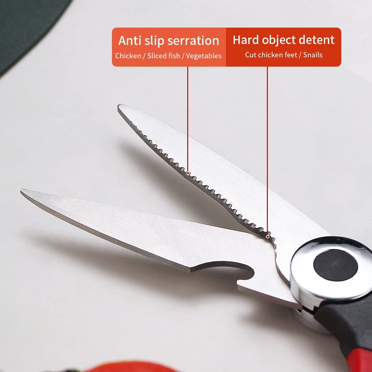 2 Pack Multifunctional Kitchen Shears Stainless Steel Cooking Poultry Scissors