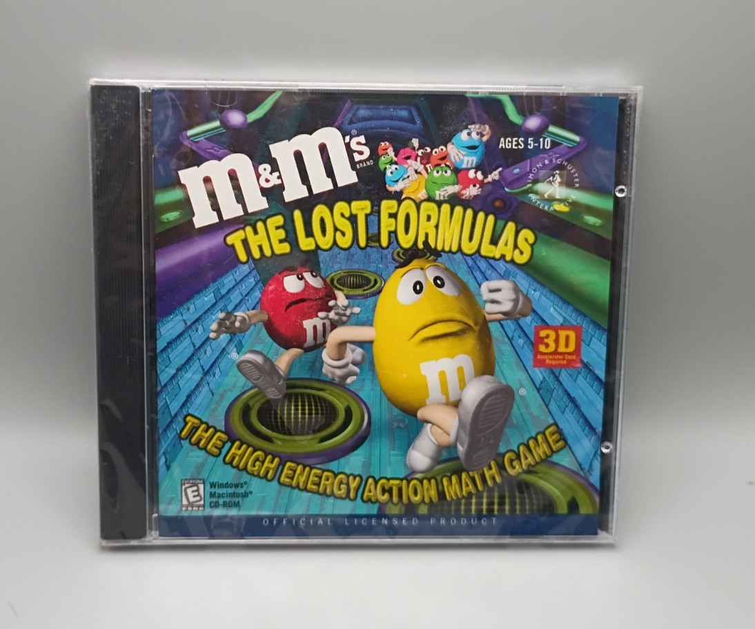 NEW M&M's The Lost Formulas 3D Early Learning Mathematics CD-ROM 2000 Win/Mac