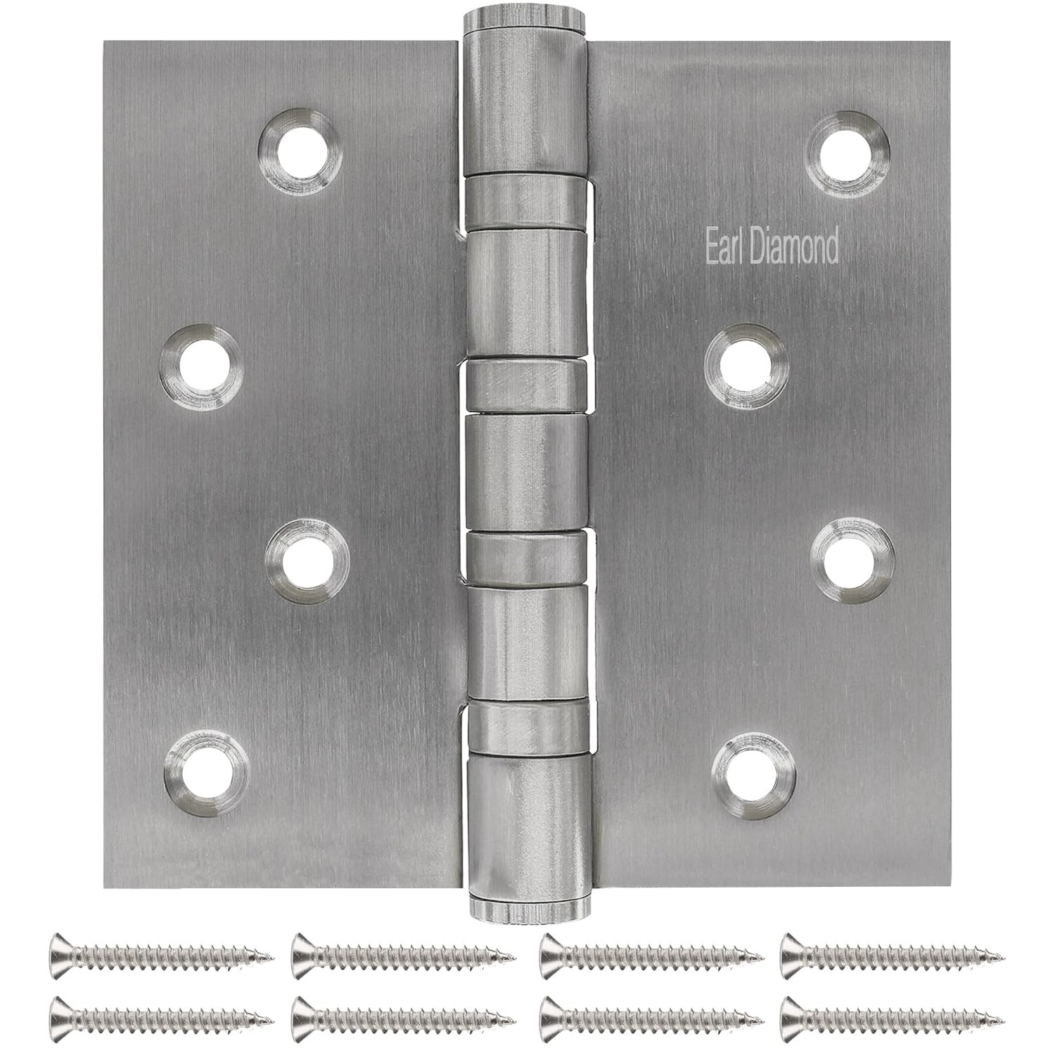 Earl Diamond 304 Stainless Steel 4 Door Hinges, Heavy Duty Ball Bearing Door Hin