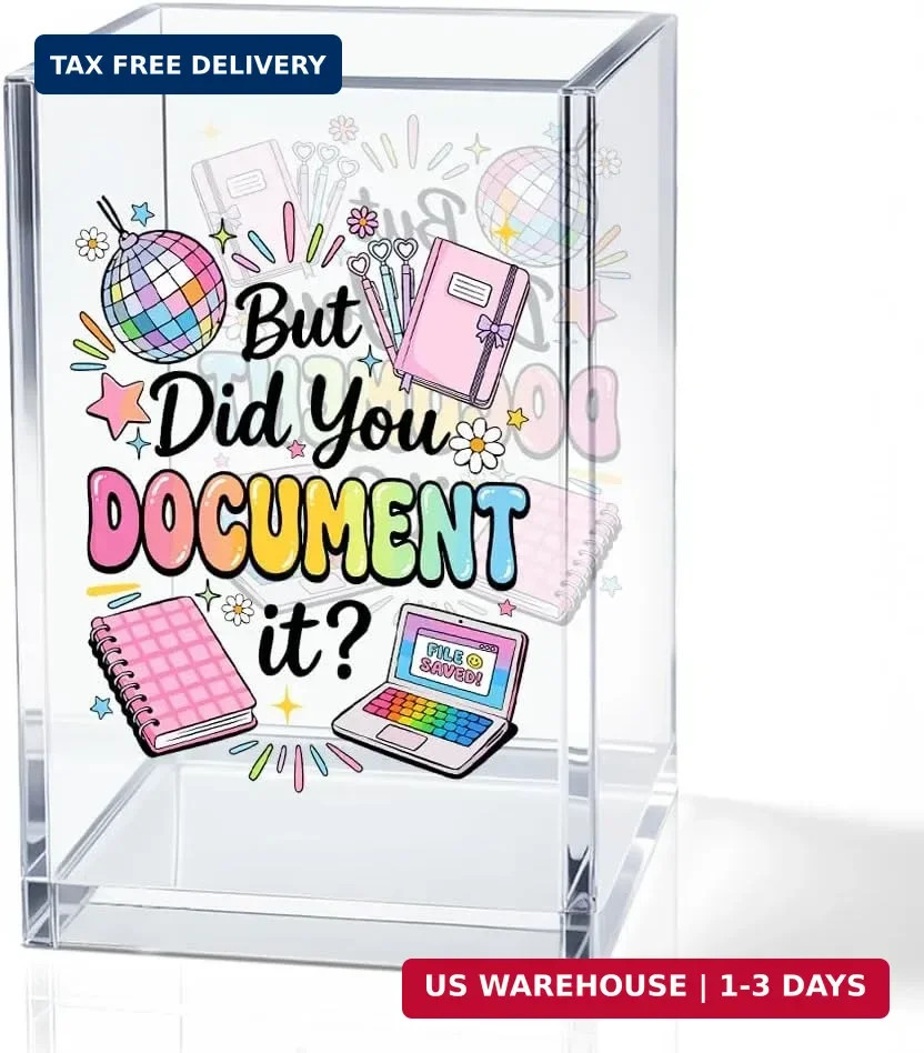 But Did You Document It Acrylic Cosmetic Pencil Holder Cup, Pen Holder for Home