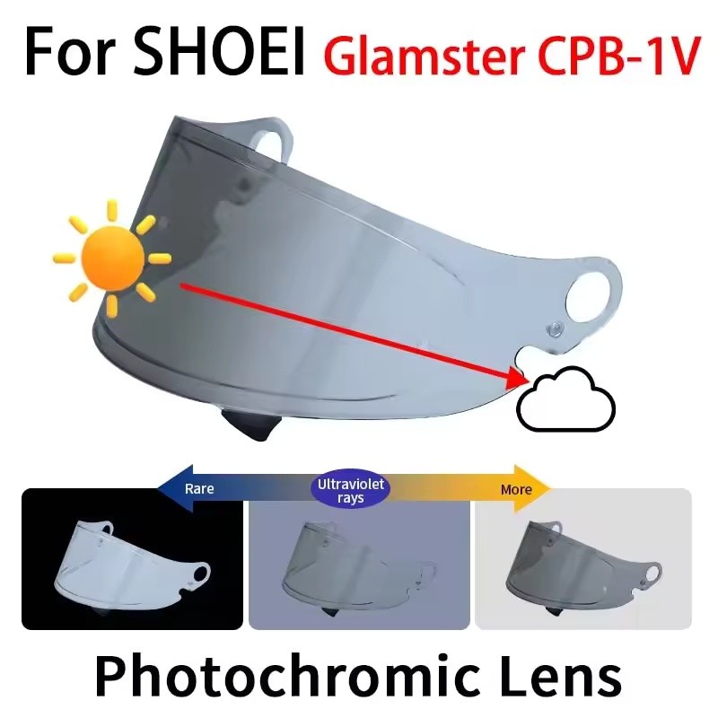 Helmet Photochromic Visor Fit For SHOEI Glamster CPB-1V Helmet Visor Lens Shield