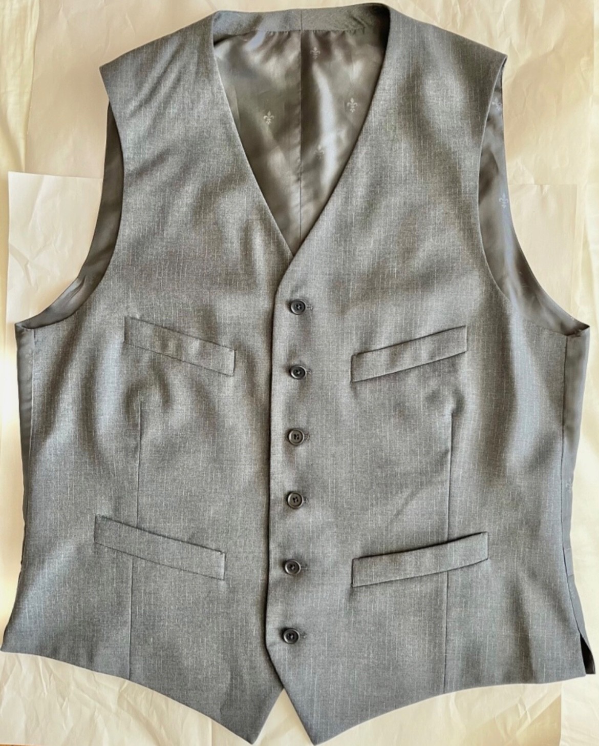 NW/OT JOHN VARVATOS Men's Gray Wool Dress Vest US 40/EU 50 REGULAR Made in ITALY