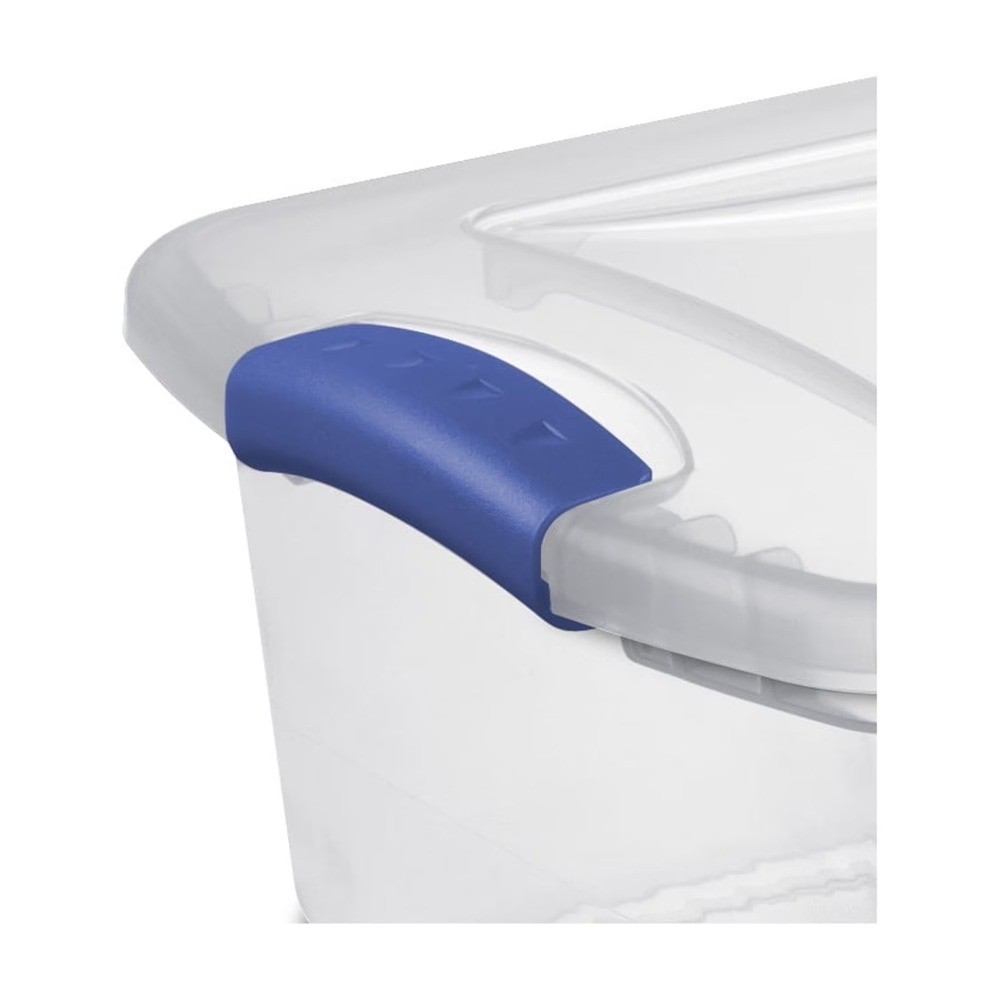 Clear Plastic Storage Container with Latching Lid, 15 Quart Small Storage Bin,