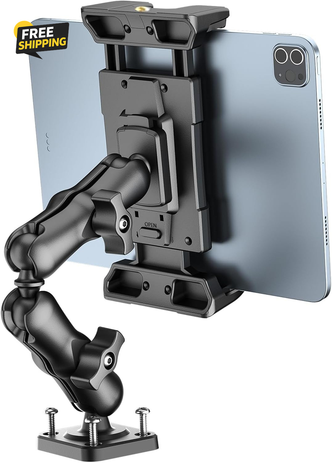 Tablet Mount for Truck - Heavy Duty Drill Base Tablet Holder for Car Dashboard