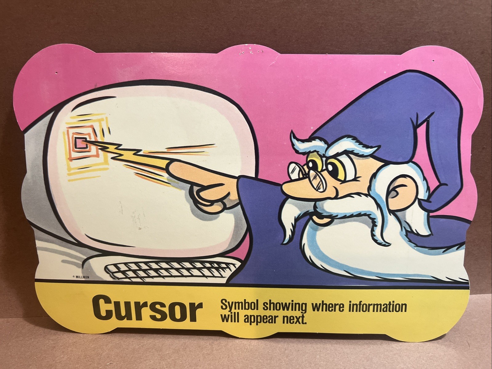 Vintage Computer Classroom Sign Milliken Programming Terms Cursor 90s