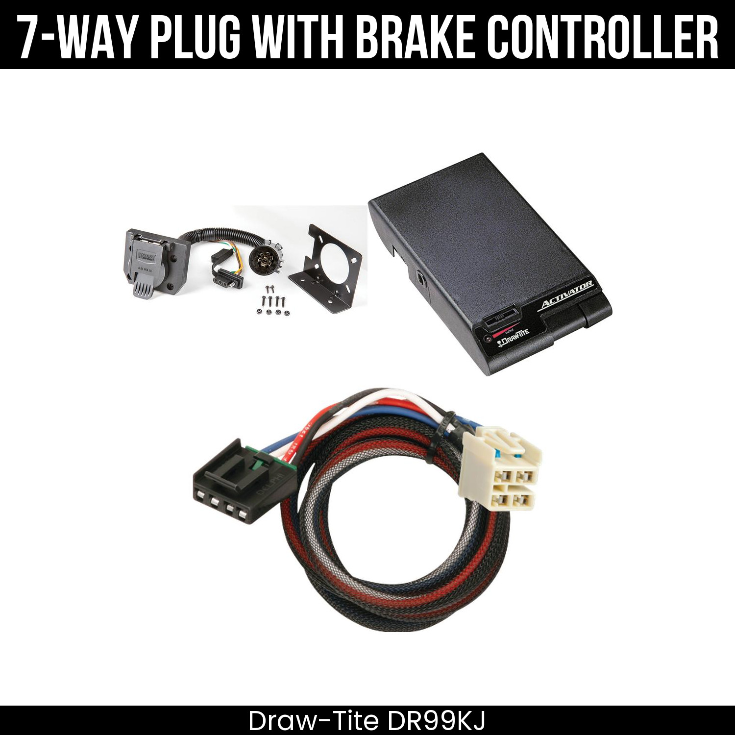 DrawTite 7-Way Wire Brake Control For 15-19 Silverado GMC Sierra 2500 HD 3500 HD