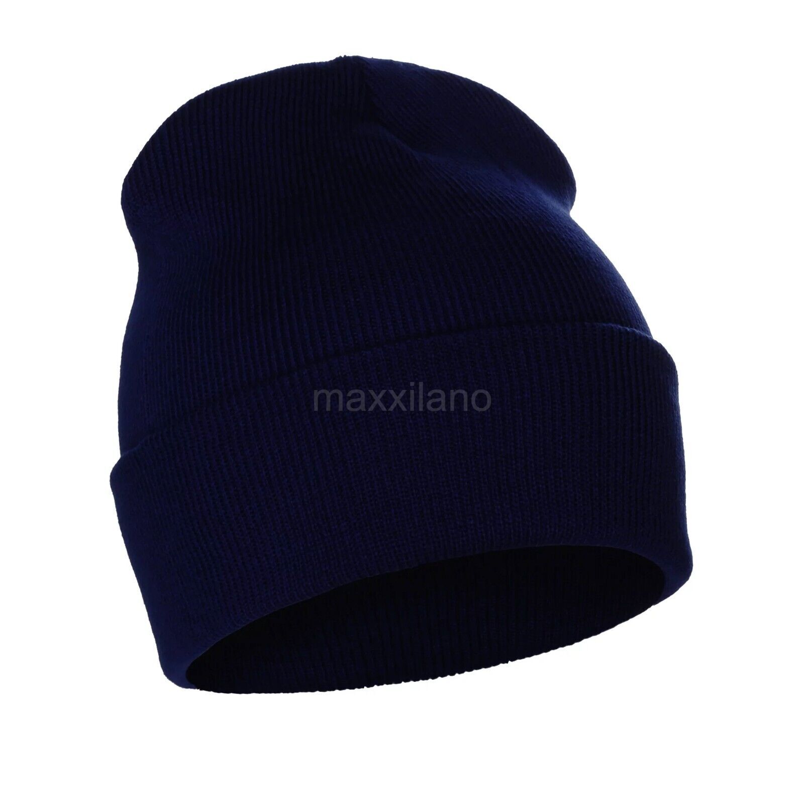 Beanie Hat Men Ribbed Solid Long Knit Ski Cap Warm Skull Winter Cuff Hats