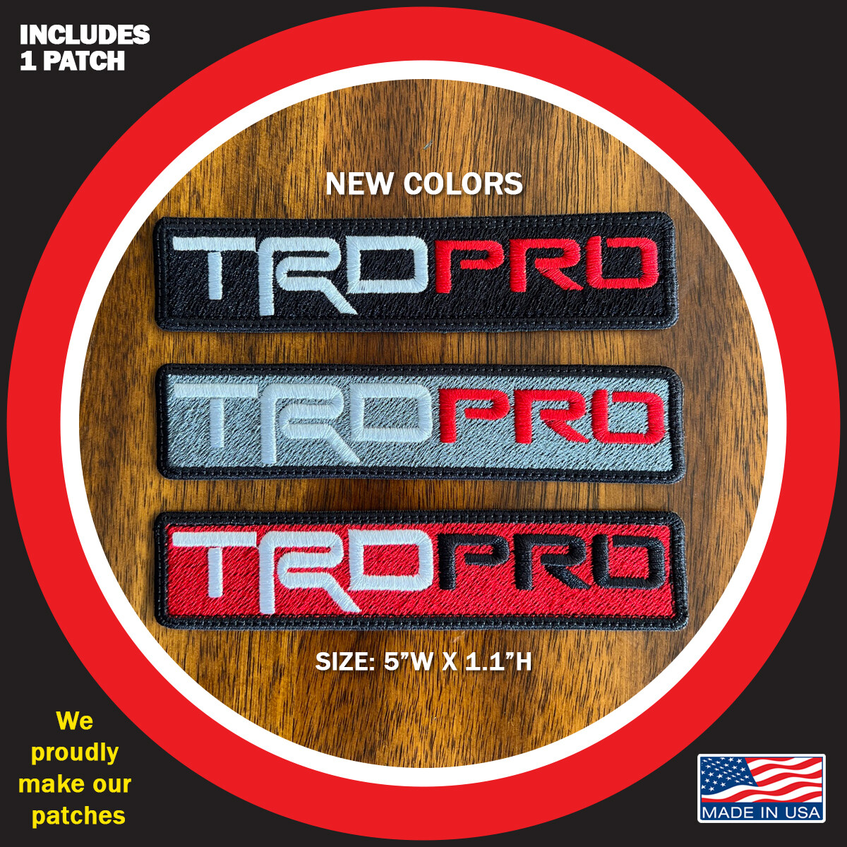 TRD Pro Embroidered Patch Fits on any Toyota