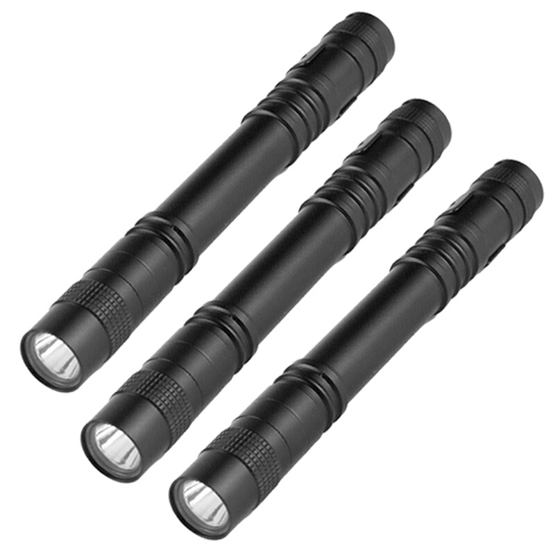 5Pcs LED Flashlight Clip Mini Light Penlight Pocket Portable Pen Torch Lamp US✨