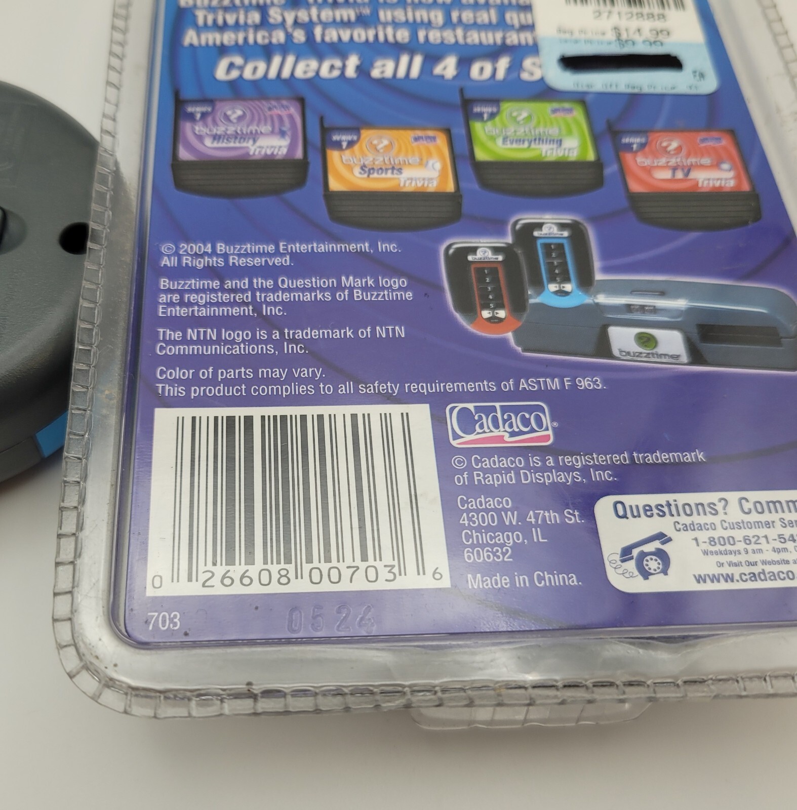 Buzztime EVERYTHING Trivia Series 1 Question Game Cartridge 550 Questions Cadaco