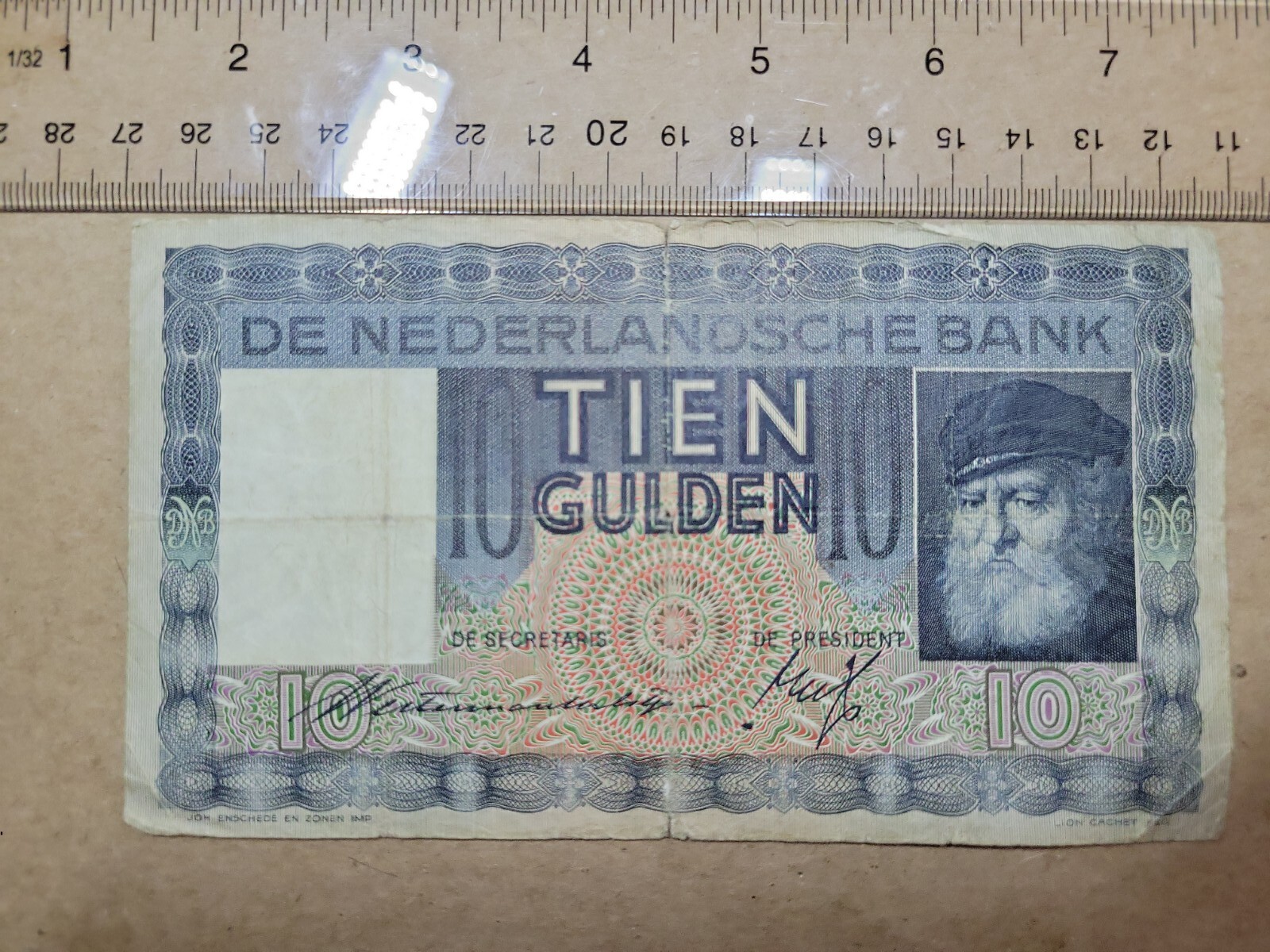 🇳🇱 Netherlands  10 Gulden  1939  P-49 Banknote 112122-7