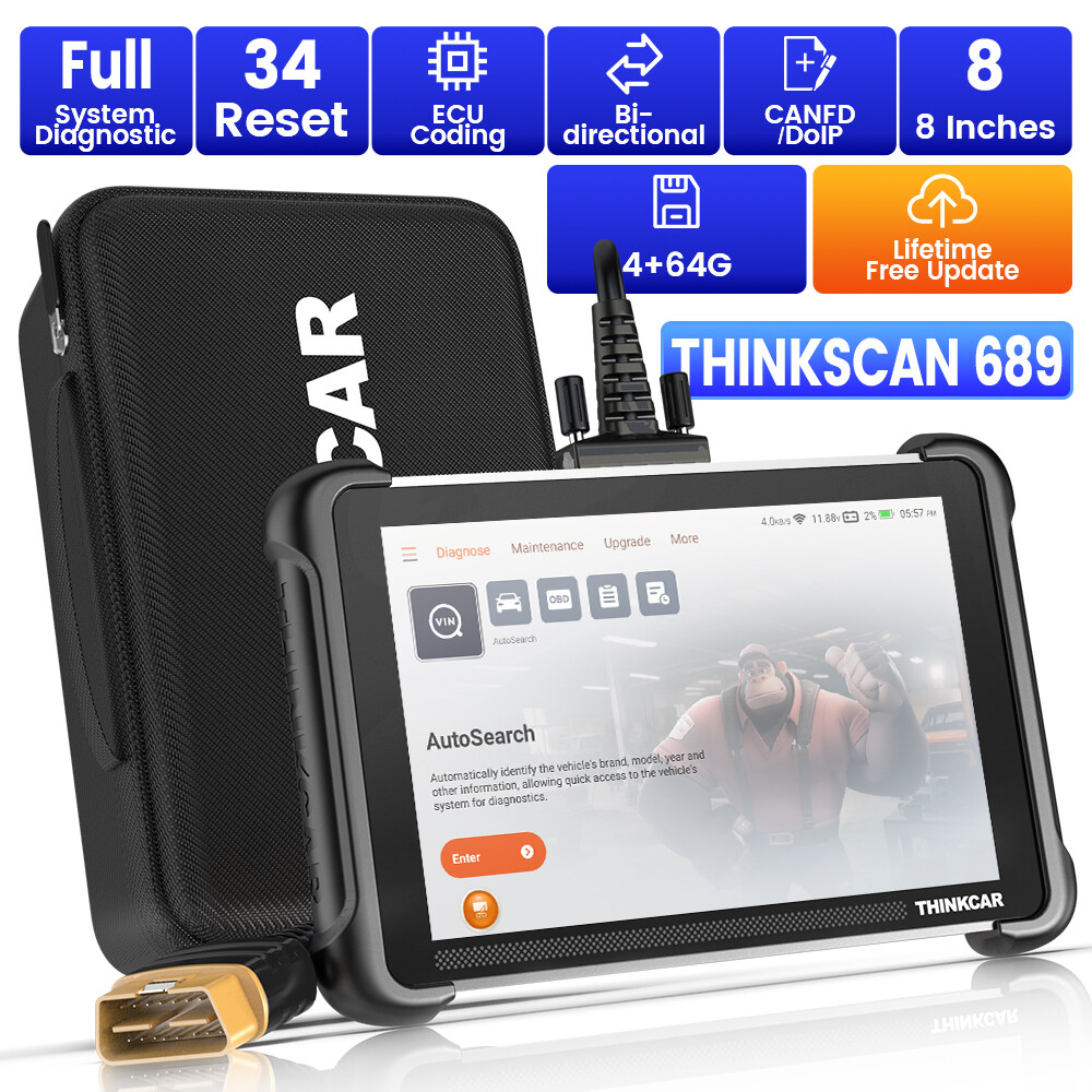 ThinkScan 689 Bidirectional Scanner Full System Diagnostic Coding Tool Auto VIN