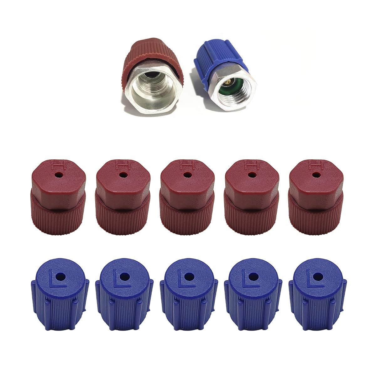 10 PCS R134a Cap A/C Cap, 13mm & 16mm Air Conditioning Service AC System Char...