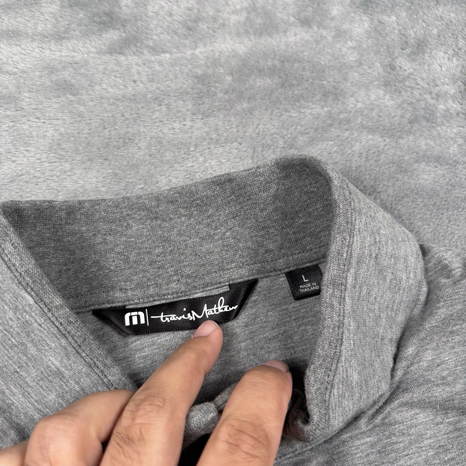 Travis Mathew Men's 1/4 Zip Cotton Stretch Blend Pullover Jacket Gray Large