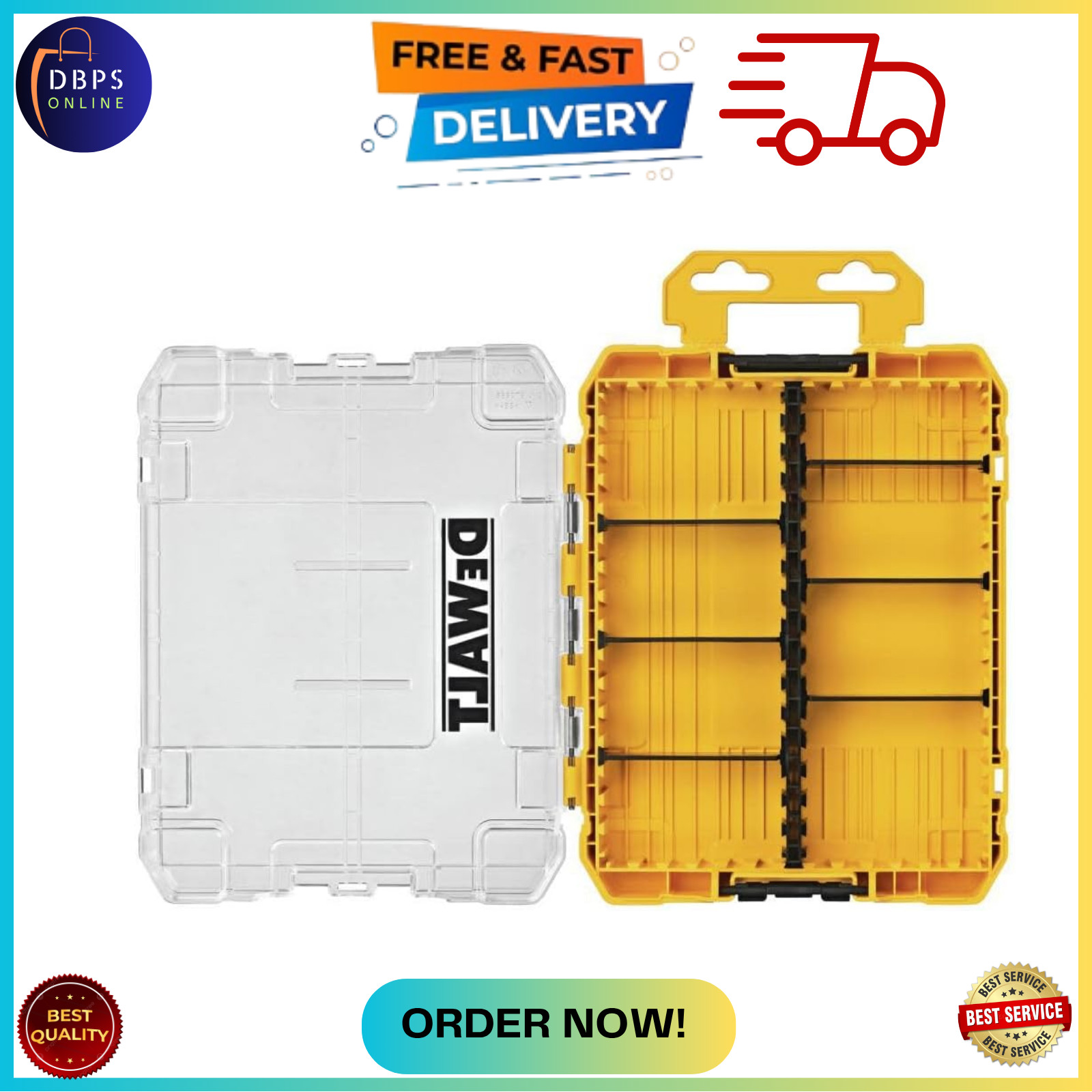 DEWALT Tool Box Tough Case Medium DWAN2190 Stackable 6 dividers organizer