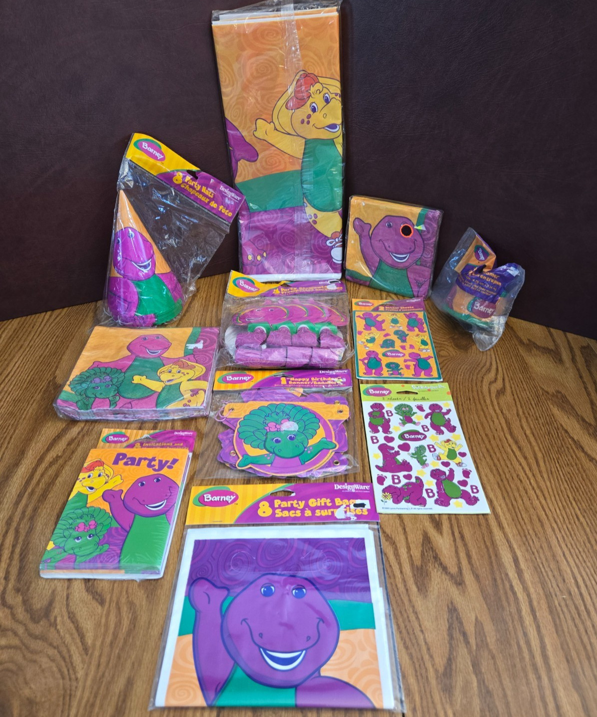 Vintage Barney The Dinosaur Baby Bop BJ 2002 Party supplies YOU PICK ONE NW