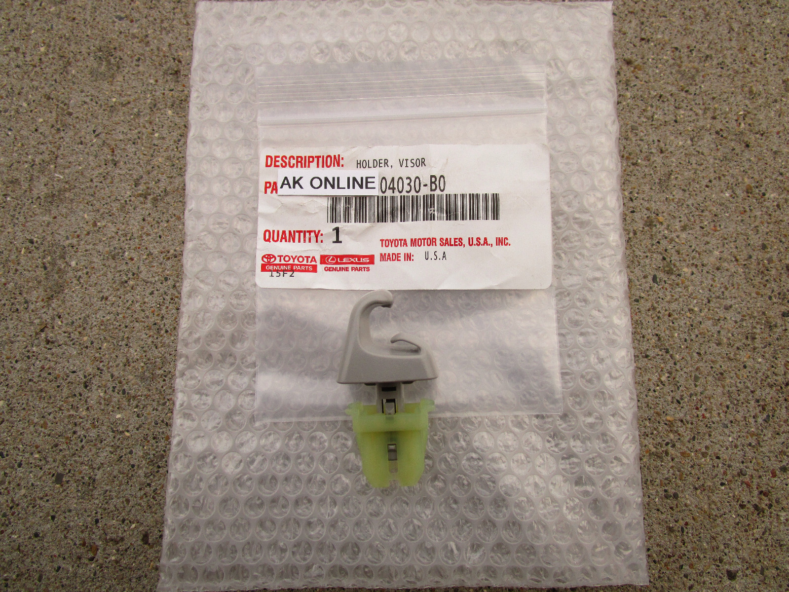 FITS: 19 - 23 TOYOTA RAV4 SUN VISOR HOLDER CLIP QTY 1 OEM NEW LIGHT GRAY